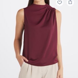 Violets & Roses Ravenna Draped Button Detail Blouse NWT Size Large